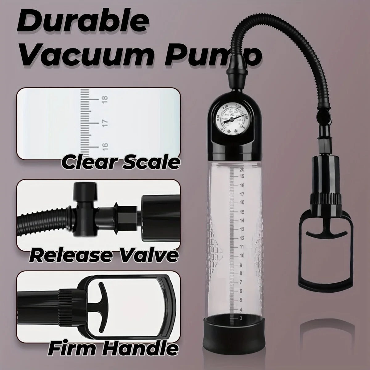 Manual Penis Pump β Vacuum Enlargement Trainer for Stronger Erections & Enhancement, Male sex toys