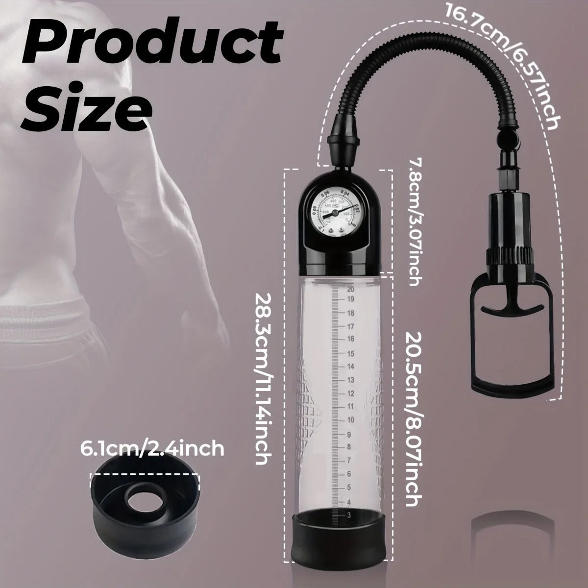 Manual Penis Pump β Vacuum Enlargement Trainer for Stronger Erections & Enhancement, Male sex toys