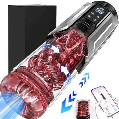Fire & Ice Smart Male Pleasure Device – Cold & Heat Sensation, 11-in-1 Ultimate Stimulation with Suction, Licking, Rotation, Thrusting & Vibration