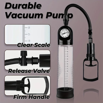 Manual Penis Pump – Vacuum Enlargement Trainer for Stronger Erections & Enhancement, Male sex toys