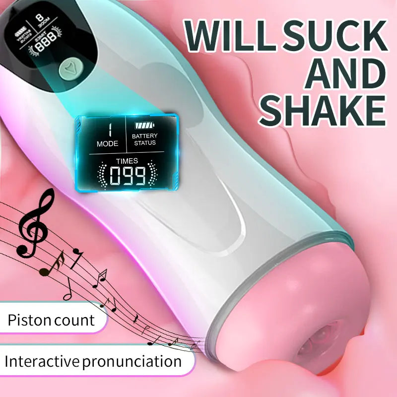 Automatic Sucking Telescopic Intelligent Sound & Heating Simulation Male masturbator, Best Mens Sex Toys