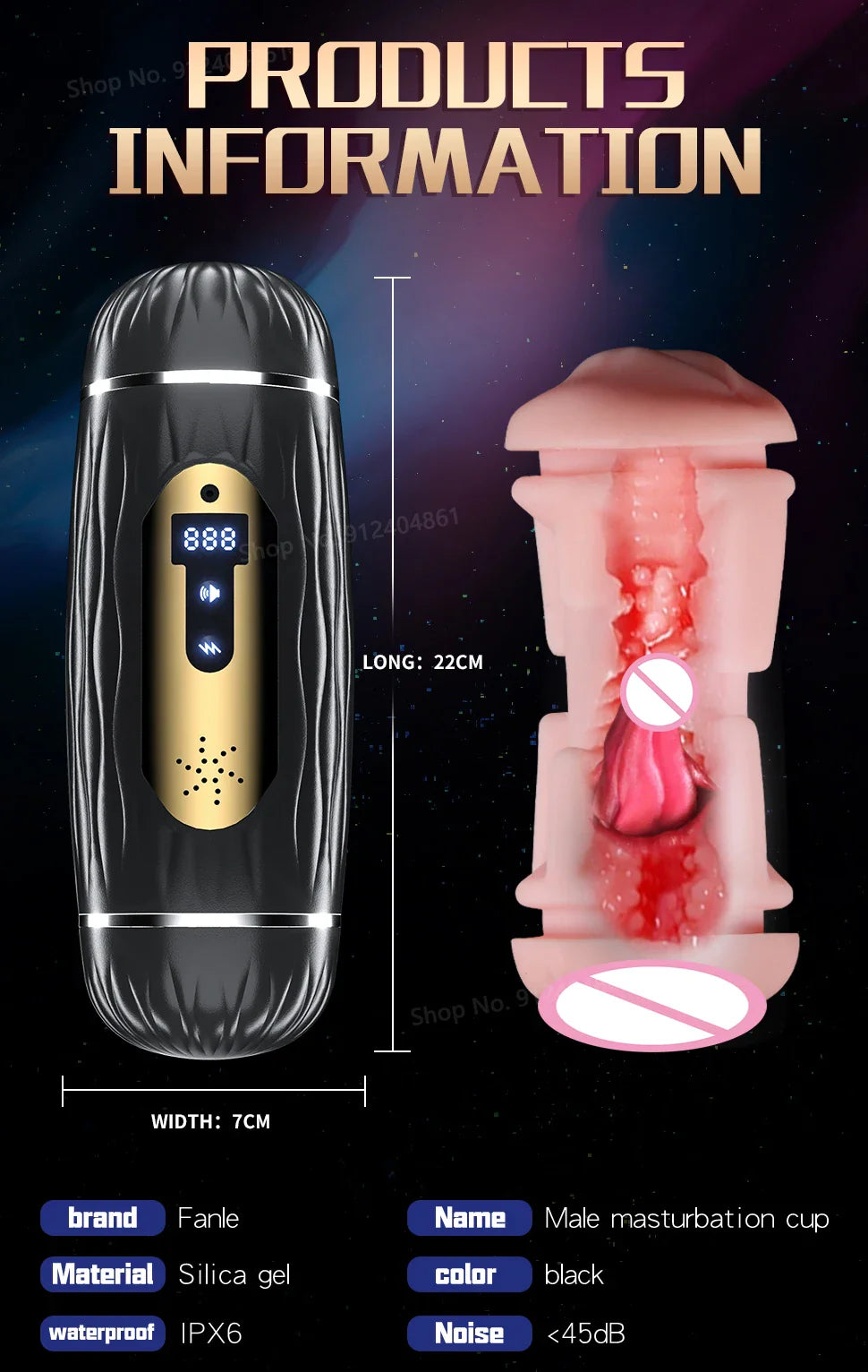 Dual Channel Vibrating & Heating Male Masturbator, Best Male Sex Toys