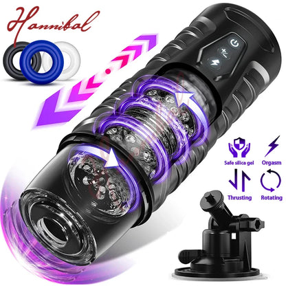 Hannibal Automatic 7 Thrusting Rotating Models Male Masturbator, Mens Sex Toys