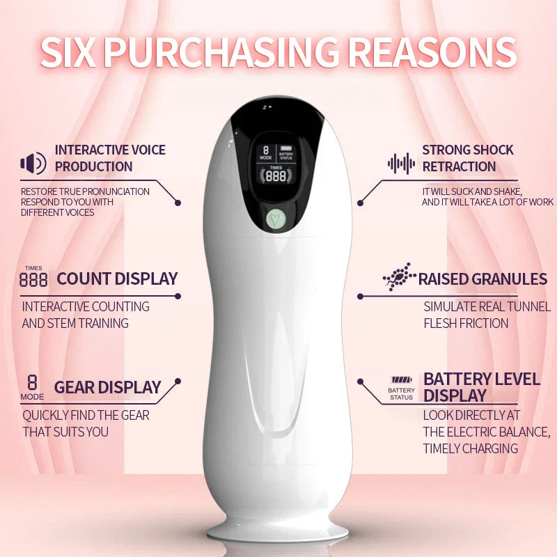 Automatic Sucking Telescopic Intelligent Sound & Heating Simulation Male masturbator, Best Mens Sex Toys