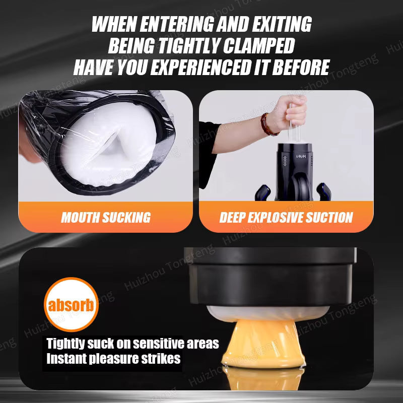 Leten male masturbator highlighting mouth sucking, deep explosive suction, and absorption features.